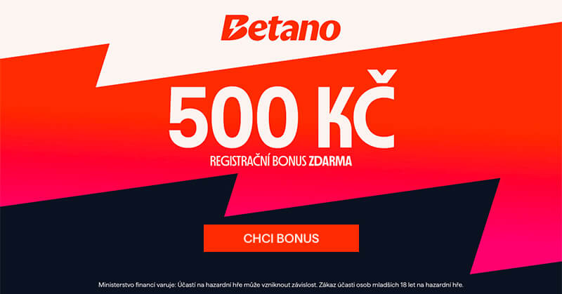 Betano nabízí registrační bonus v hodnotě 500 Kč
