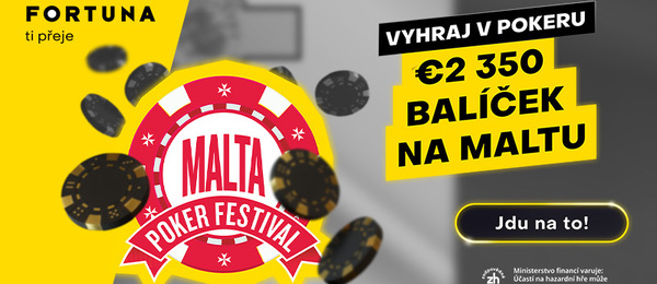 Na Fortuně se opět můžete kvalifikovat na Malta Poker Festival