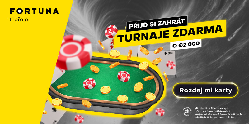 Fortuna pokerové freerolly garantují do konce března €2.000 v prize poolech