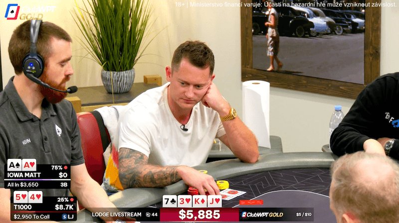 Texaský pokerový Terminátor porazil esa s kombinací 5-4