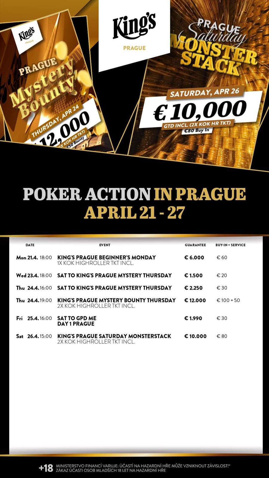 Program turnajů King’s Casino Praha