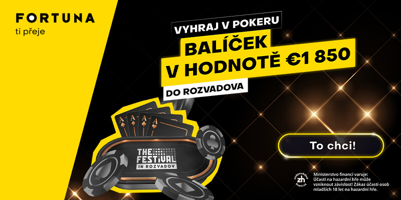 Fortuna Poker nabízí online kvalifikace na The Festival Rozvadov