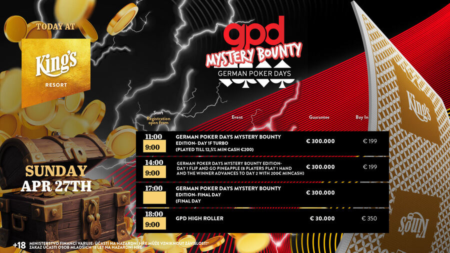 Dnešní program turnajů v King’s Casinu Rozvadov