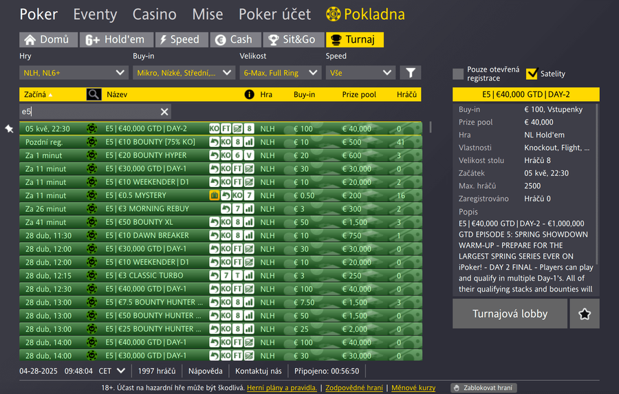 Fortuna Poker: Spring Showdown turnaje o celkem €1M