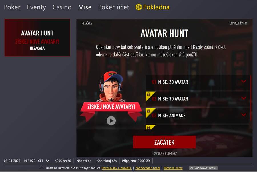 Na Fortuna Pokeru jede další lov na avatary