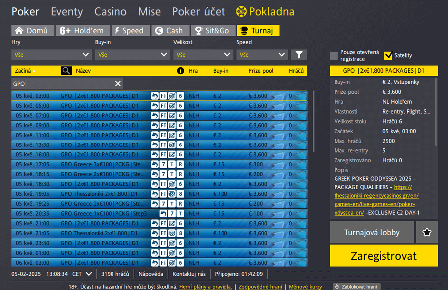 GPO v lobby Fortuna Pokeru