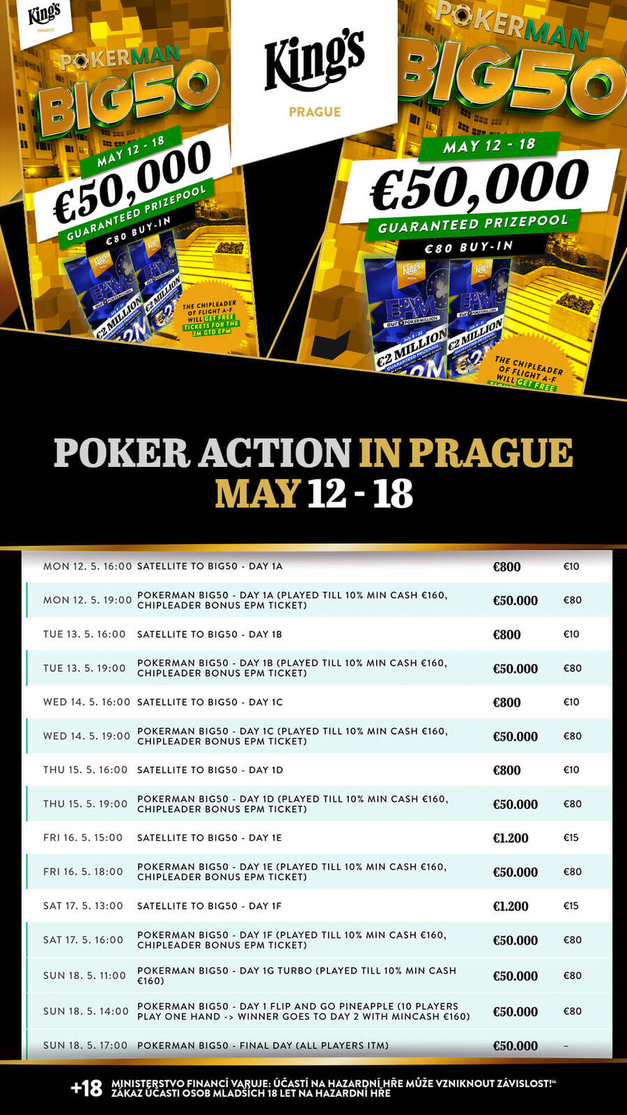 Program turnajů King’s Casino Praha