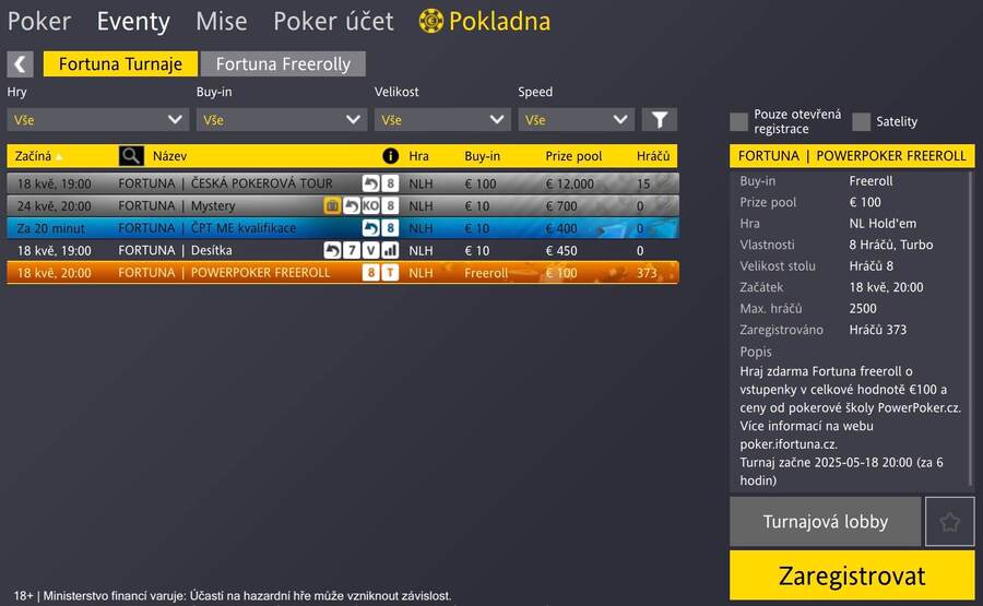 Fortuna Poker lobby