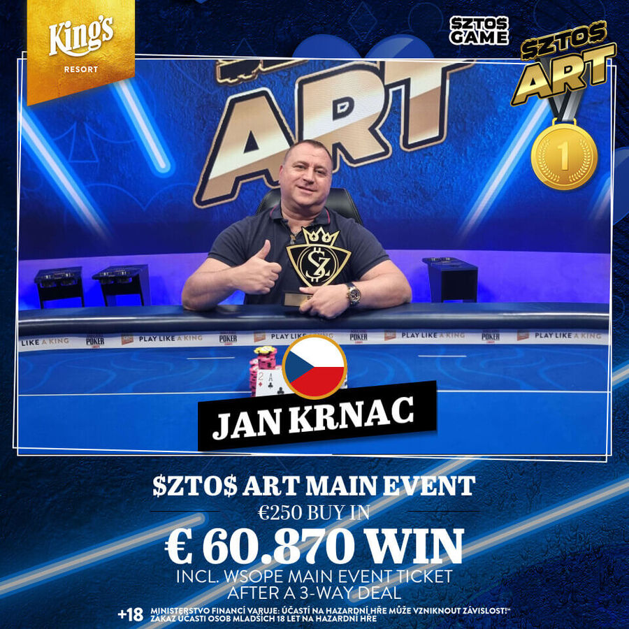 Jan Krnáč vyhrál v King’s Resortu $ZTO$ ART Main Event