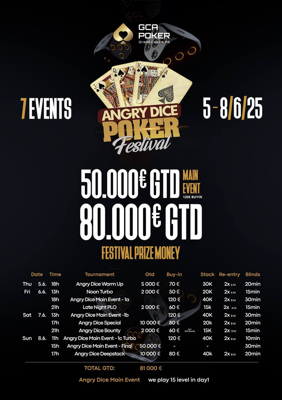 Program turnajů Grand Casino Aš