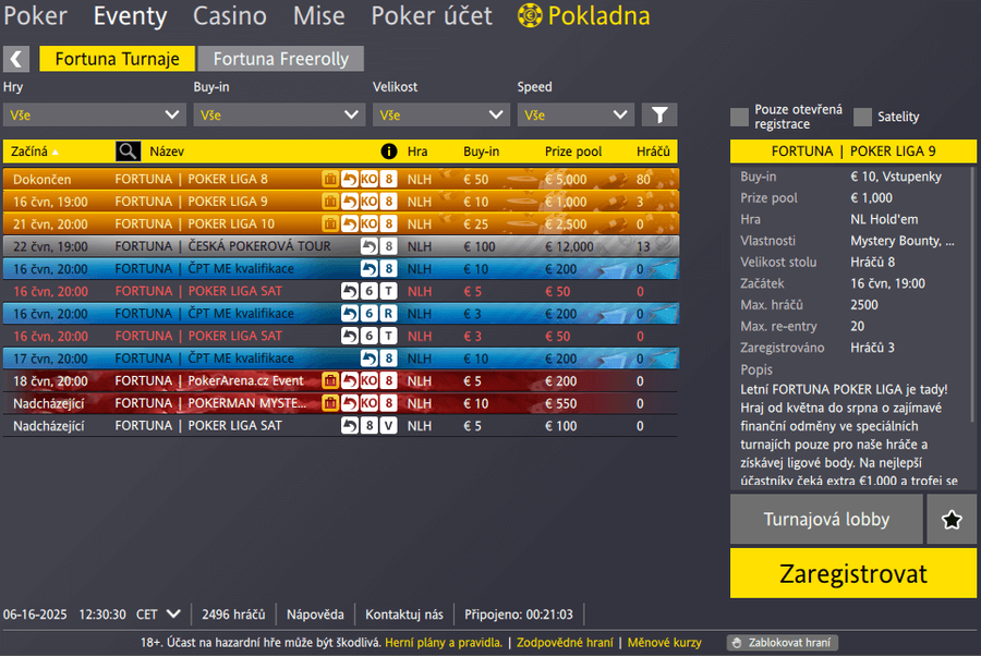 Fortuna Poker lobby