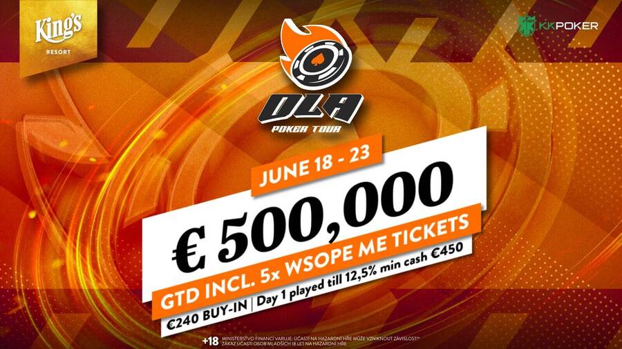 Main Event Ola Poker Tour garantuje minimálně €500.000 prize pool