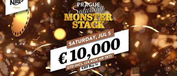 Sobotní Monesterstack v King’s Casinu garantuje €10.000 prize pool