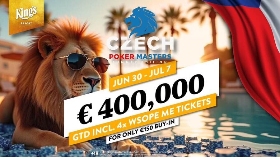 Main Event Czech Poker Masters garantuje €400.000 prize pool
