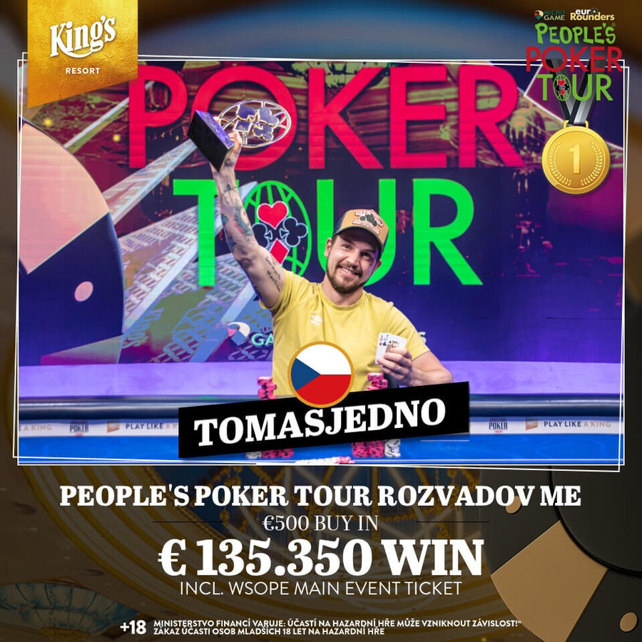 Tomasjedno vítězem €1M GTD PPT Main Eventu v King’s
