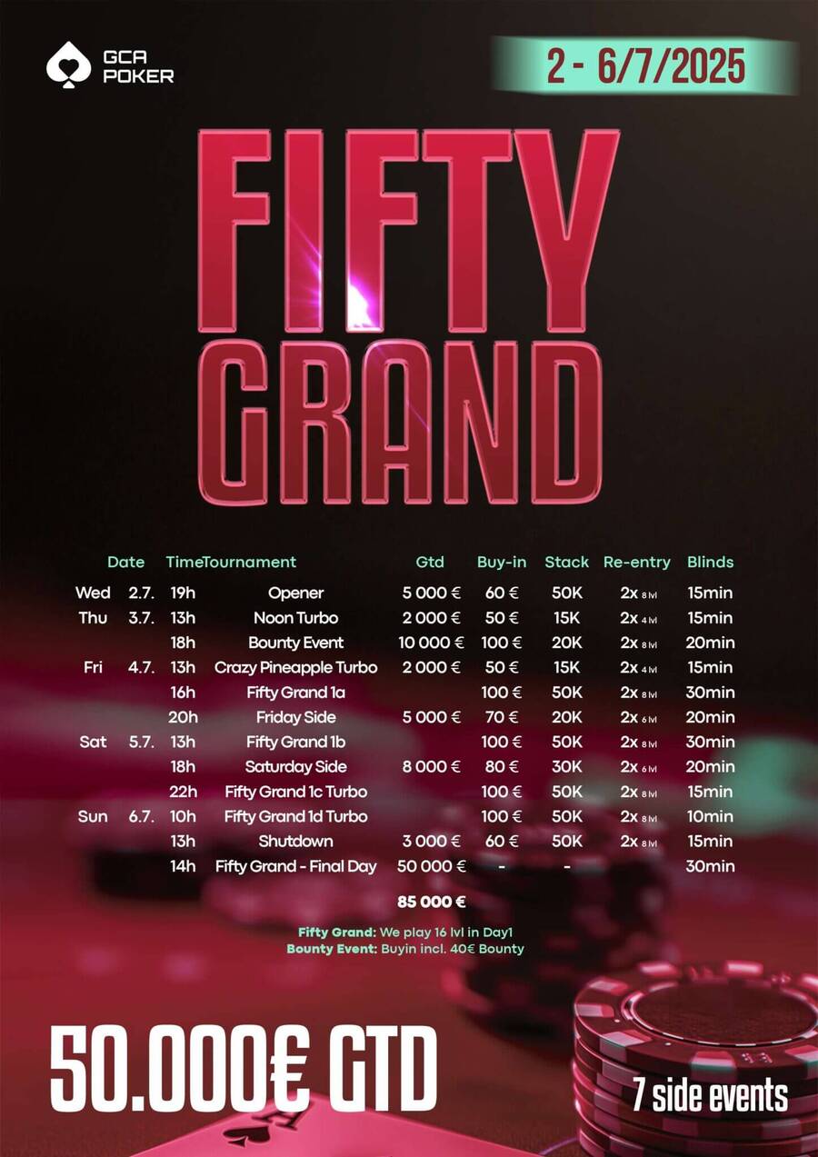 Program turnajů Grand Casino Aš