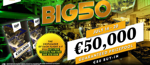 BIG50 v King’s Casinu garantuje minimálně €50.000 prize pool