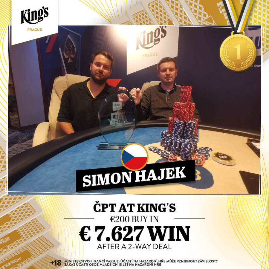 Poslední ČPT trofej si z King’s Casina odnesl Šimon Hájek