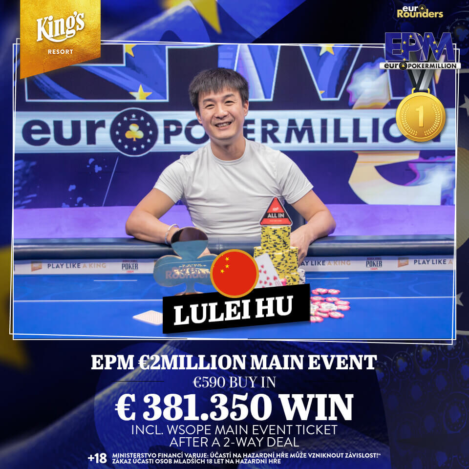 Lulei Hu vyhrál v King’s Casinu Rozvadov turnaj EPM o €2,6M