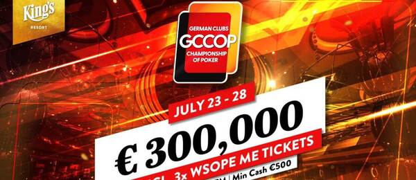 Main Event GCCOP garantuje minimálně €300.000 prize pool