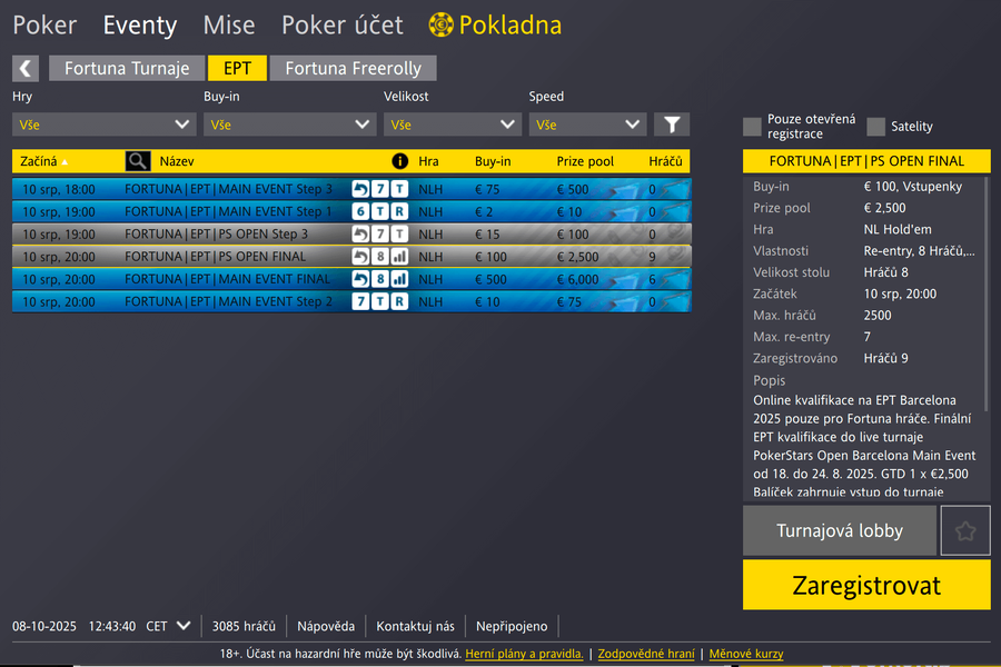 Fortuna Poker lobby