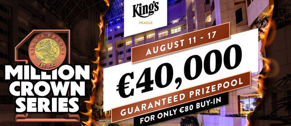 Kings Prague 1 Million Crown Series garantuje minimálně €40.000