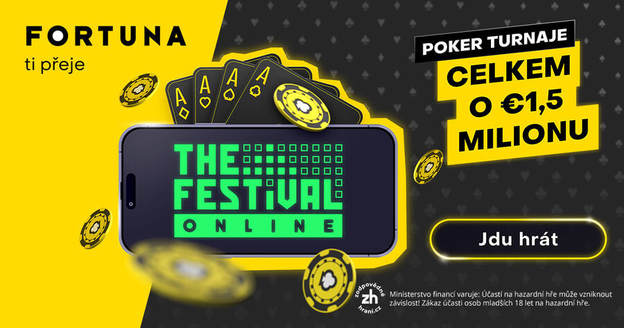 The Festival Online garantuje celkem €1.500.000 v pokerových turnajích