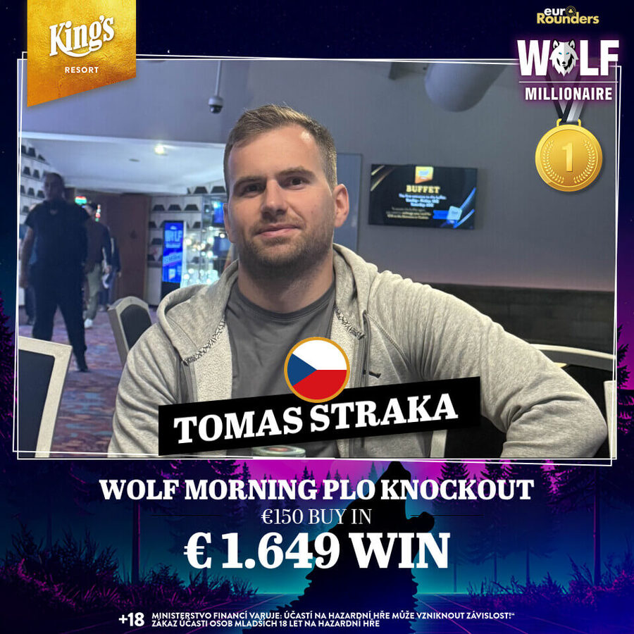 Tomáš Straka vyhrál Wolf PLO Knockout v King’s Casinu Rozvadov
