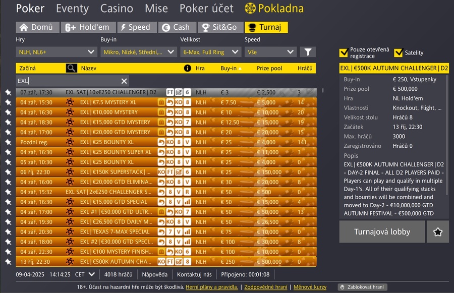 Elite Series v lobby online herny Fortuna Poker