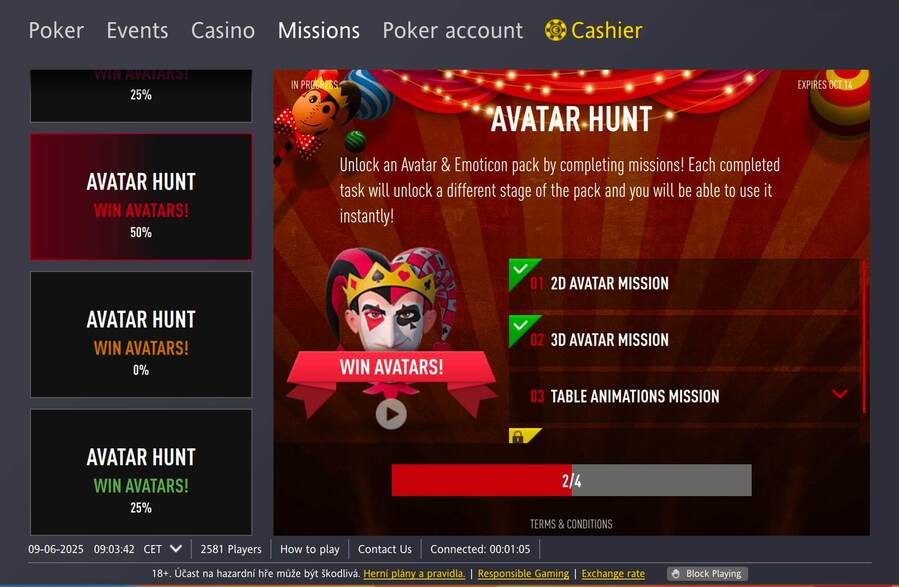 Získejte avatary na herně Fortuna Poker