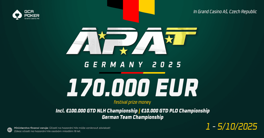 APAT festival v Grand Casinu Aš garantuje celkem €170.000 v prize poolech