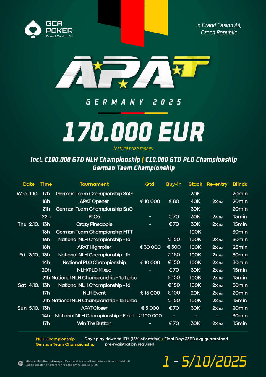 Program turnajů Grand Casino Aš