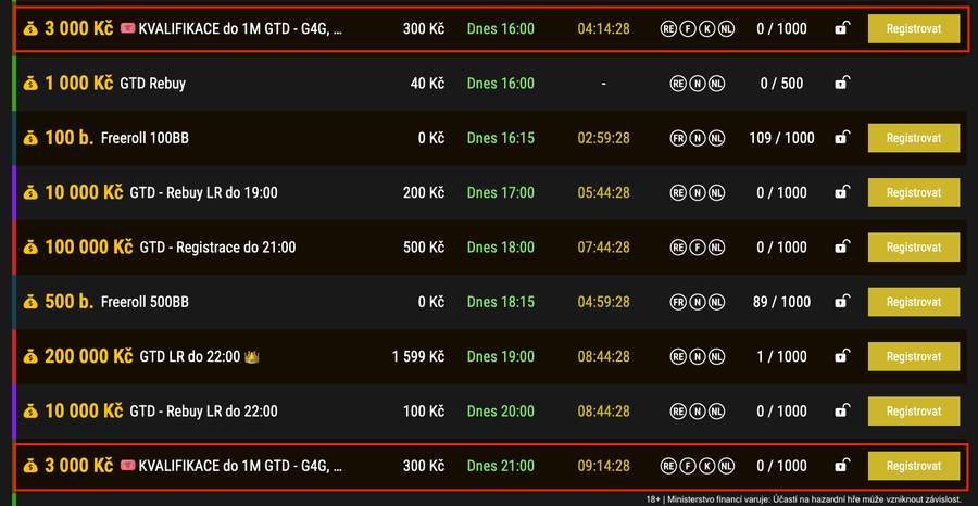 SynotTip Poker online kvalifikace v turnajové lobby herny