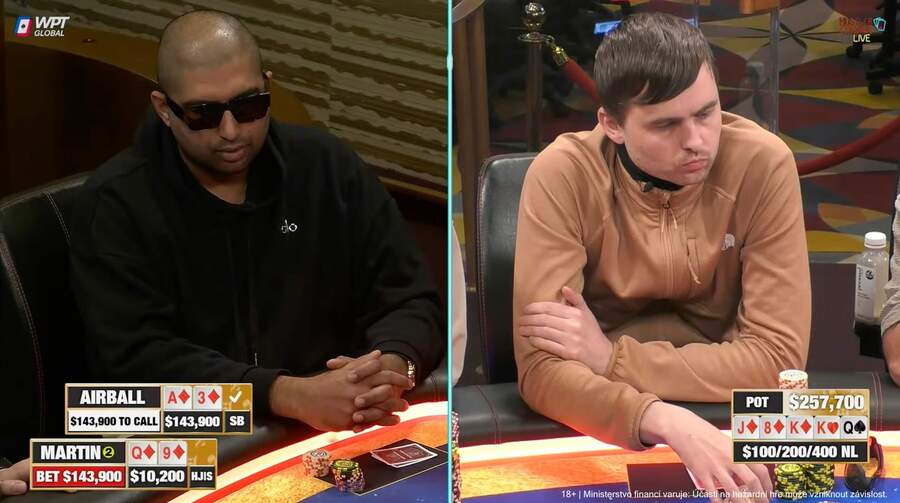 Nik Airball a Martin Kabrhel v Hustler Casino Live při obřím cooleru už na flopu