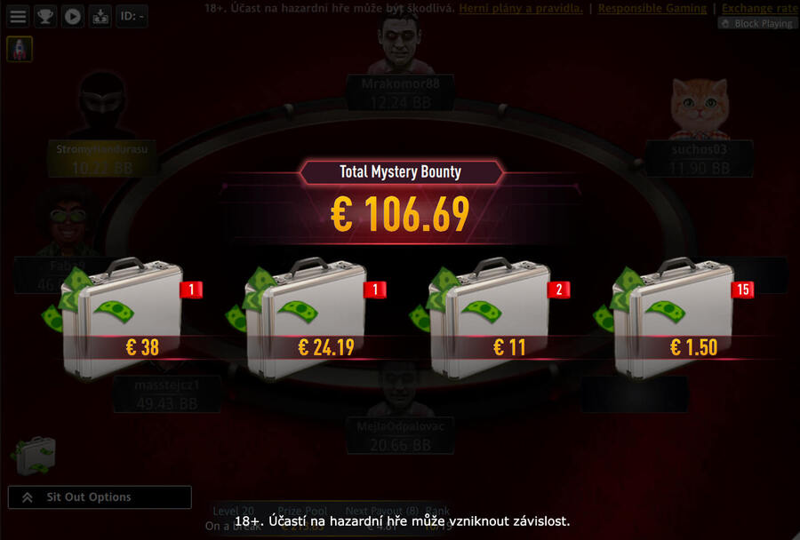 V Mystery odměnách se rozdělovalo €106,69