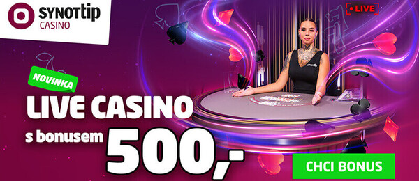 Vyzkoušejte live casino SynotTip se vstupním bonusem zdarma
