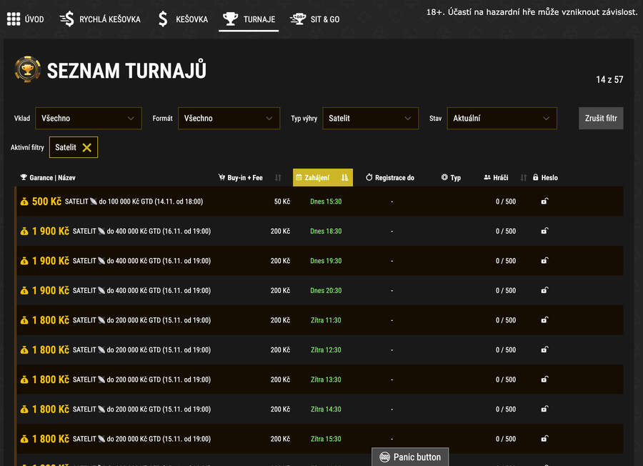 Lobby herny SynotTip Poker