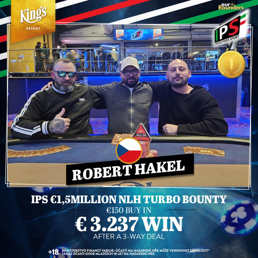 Robert Hakel zvítězil v NLH Turbo Bounty Eventu