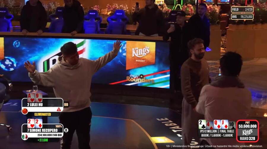 Závěrečná handa IPS Main Eventu v King’s Casinu Rozvadov