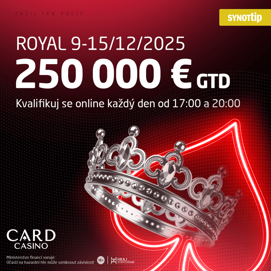 Herna SynotTip Poker spustila online kvalifikace do €250.000 GTD turnaje v Card Casinu Šamorín