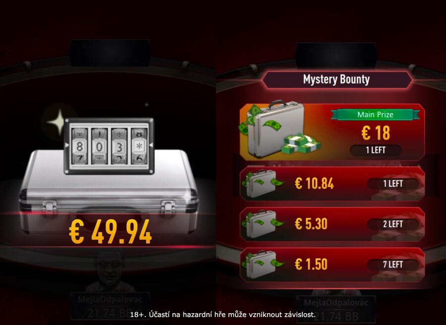 Rozdělení bounty odměn v PokerArena Eventu na Fortuně