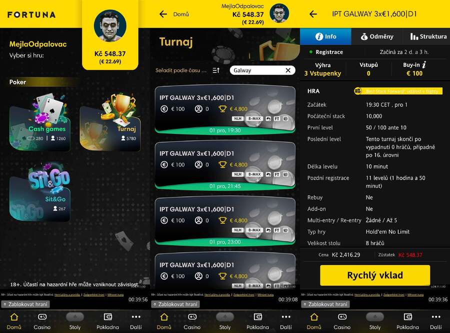 Zahrajte si kvalifikační Fortuna turnaje i na mobilu