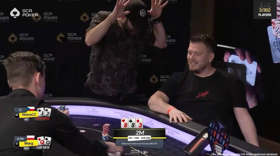 Venca CZ skončil na 3. místě Main Eventu Poker Fever Tour