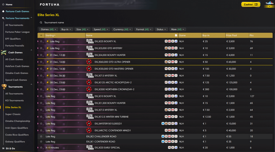 Fortuna lobby Elite Series XL