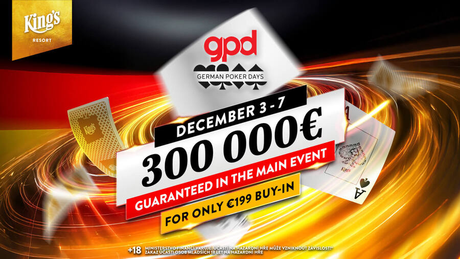 Main Event GPD garantuje minimálně €300.000 prize pool