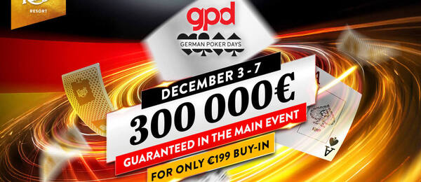 Main Event GPD garantuje minimálně €300.000 prize pool