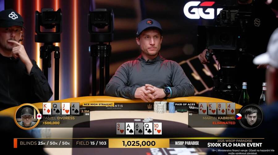 Poslední handa Martina Kabrhela v Triton $100k PLO na WSOP Paradise 2025