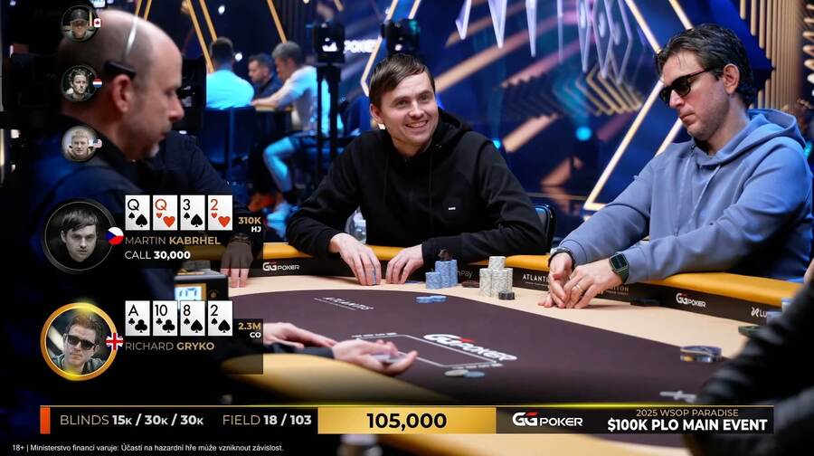 Martin Kabrhel přežil bublinu v Triton $100k PLO Main Eventu na WSOP Paradise 2025