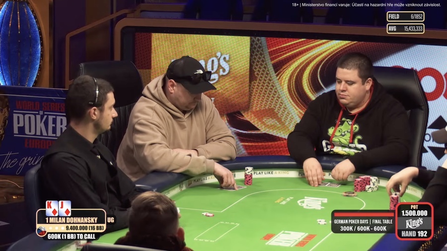 Milan Dohňanský si z King’s Casina Rozvadov odváží největší výhru pokerové kariéry