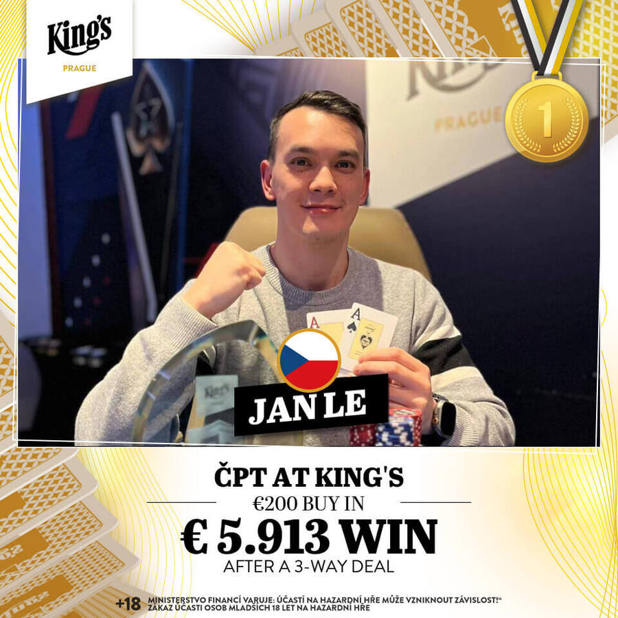 Jan Le vyhrál ČPT v&nbsp;King’s Casinu Praha